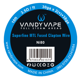 Vandy Vape Ni80 Superfine MTL Fused Clapton Draht - 30GA